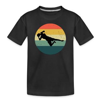 Fußballer Fußball Fußballspieler Fussball - Kinder Premium Bio T-Shirt - Schwarz - Vorne