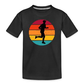 Course de cross-country Course de fond Jogging Femmes - T-shirt bio Premium Enfant - noir - Devant