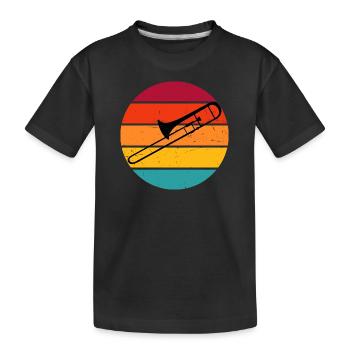 Tromboniste Trombone Femmes Trombone en laiton - T-shirt bio Premium Enfant - noir - Devant