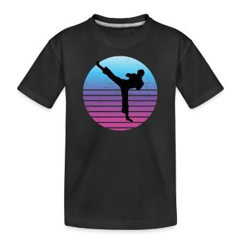 Women's Kickboxing Kickboxer Boxing Kickboxing - Kids' Premium Organic T-Shirt - black - Front