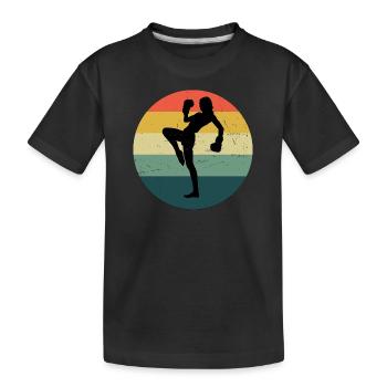 Kickboxing Men's Kickboxing Boxing Kickboxer - Kids' Premium Organic T-Shirt - black - Front