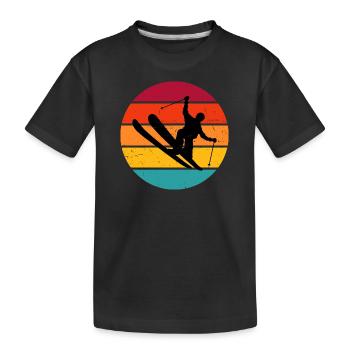 Ski Jumping Ski Freestyle Slopestyle Damen - Kinder Premium Bio T-Shirt - Schwarz - Vorne