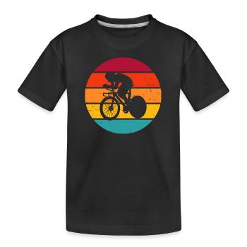 Road bike road bike road cyclist road bike - Kids' Premium Organic T-Shirt - black - Front