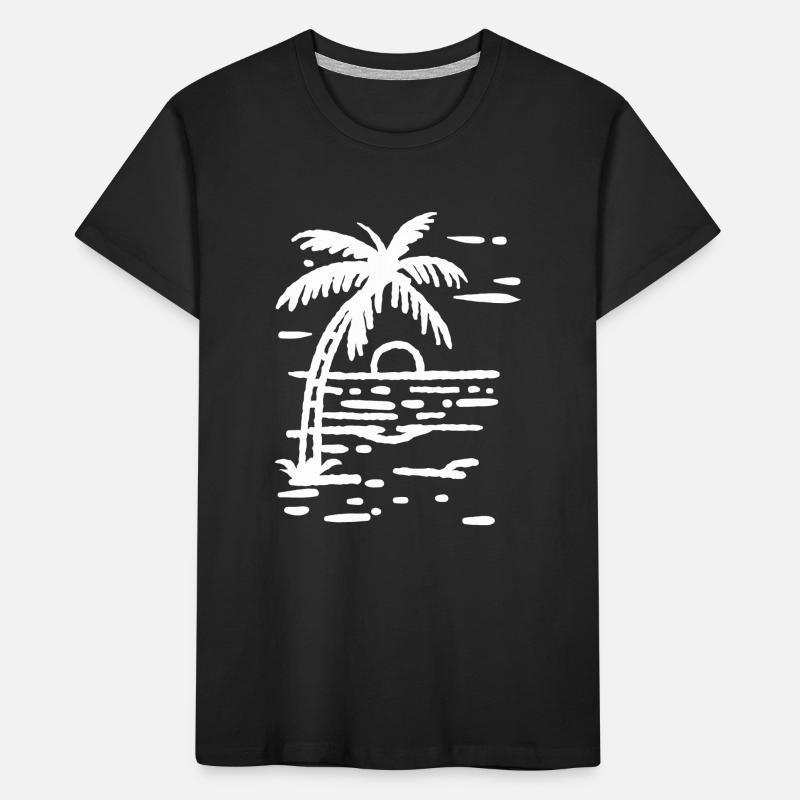 Palm Tree Beach Coucher de soleil T-shirt bio Premium Enfant