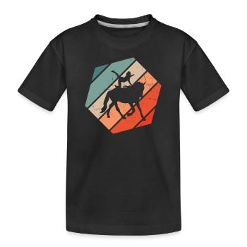 Equitation, exercices d’équilibre, gymnastique équine - T-shirt bio Premium Enfant - noir - Devant