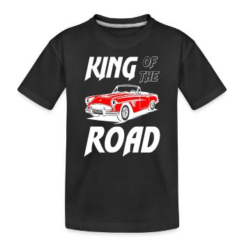 King of he Road Classic Car - Kinder Premium Bio T-Shirt - Schwarz - Vorne