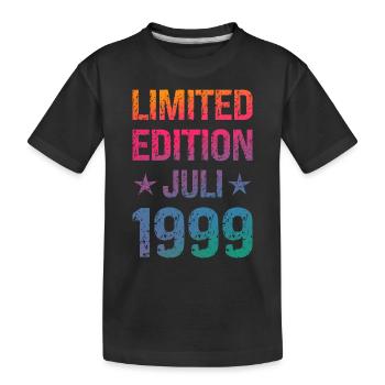 Limited Edition 25 Geburtstag Party Jahrgang 1999 - Kinder Premium Bio T-Shirt - Schwarz - Vorne