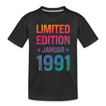 Limited Edition Birthday Party Vintage 1991 - Kids' Premium Organic T-Shirt - black - Front