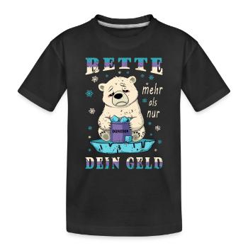 Eisbären Retten - Kinder Premium Bio T-Shirt - Schwarz - Vorne