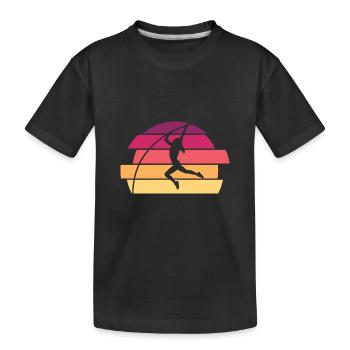 Stabhochspringer - Kinder Premium Bio T-Shirt - Schwarz - Vorne