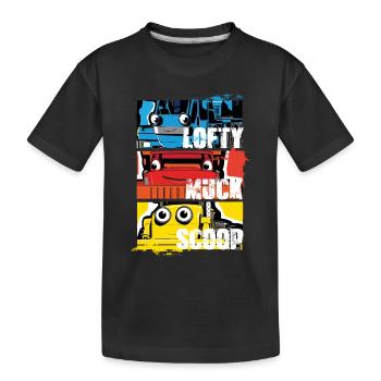 Bob Der Baumeister™ Design Mit Lofty, Muck, Scoop - Kinder Premium Bio T-Shirt - Schwarz - Vorne
