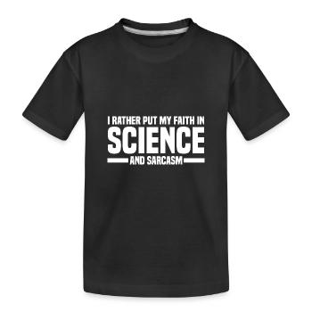 Atheismus Religion Glaube Atheisten Wissenschaft - Kinder Premium Bio T-Shirt - Schwarz - Vorne