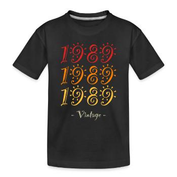 Jahrgang 1989 - Kinder Premium Bio T-Shirt - Schwarz - Vorne