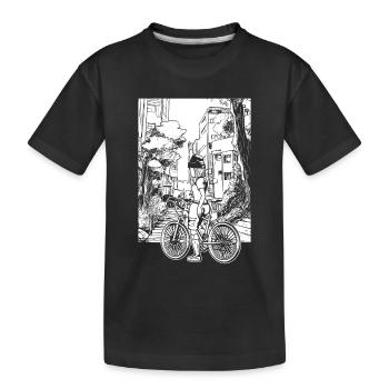 Stylisches Biker-Shirt für urbane Abenteurer - Kinder Premium Bio T-Shirt - Schwarz - Vorne