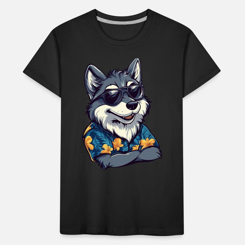 Wolf Comic Funny Summer Kids' Premium Organic T-Shirt