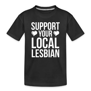 LGBT Gay Pride Lesbienne Soutient Votre Lesbienne Locale - T-shirt bio Premium Enfant - noir - Devant