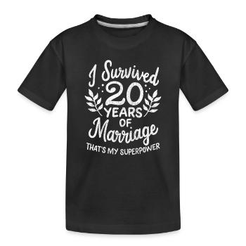 20e anniversaire de mariage a survécu à 20 ans - T-shirt bio Premium Enfant - noir - Devant
