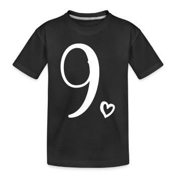 9th Birthday Kids Girls 9 Years Old Cute Number 9 - Kids' Premium Organic T-Shirt - black - Front