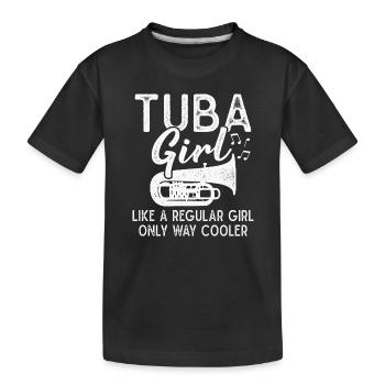 Tuba Girl Wind Instrument Orchestra Musician - Kids' Premium Organic T-Shirt - black - Front