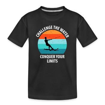 Ski nautique, ski nautique, skieurs nautiques - T-shirt bio Premium Enfant - noir - Devant