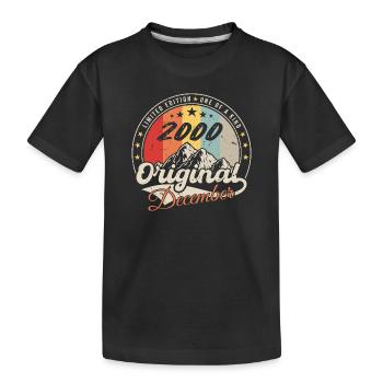 Vintage Birthday Gift - December 2000 - Kids' Premium Organic T-Shirt - black - Front