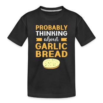 Brot Knoblauch - Kinder Premium Bio T-Shirt - Schwarz - Vorne