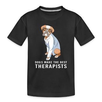 Therapie Therapeut Hund Therapiehund Hundetraining - Kinder Premium Bio T-Shirt - Schwarz - Vorne