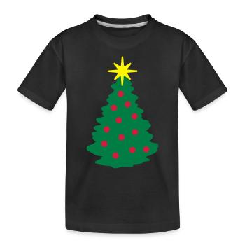 Weihnachtsbaum - Kinder Premium Bio T-Shirt - Schwarz - Vorne