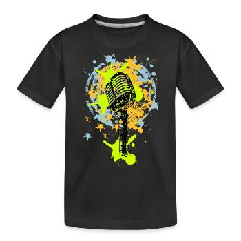 microphone de cru amour de la musique graffiti - T-shirt bio Premium Enfant - noir - Devant