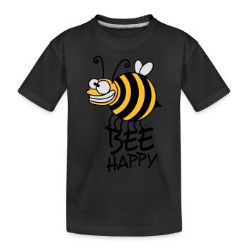 Abeille abeille fou épais heureux - T-shirt bio Premium Enfant - noir - Devant