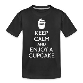 Keep Calm Cupcake - T-shirt bio Premium Enfant - noir - Devant