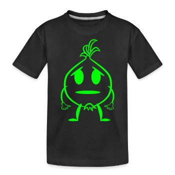 Zwiebel Verzweifelt Verzweiflung lustig grün - Kinder Premium Bio T-Shirt - Schwarz - Vorne