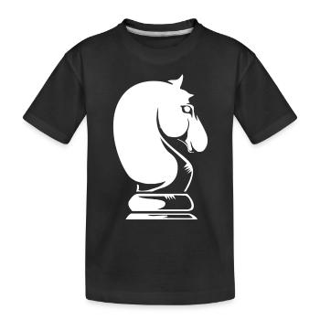 Schach Springer Pferd Schachbrett - Kinder Premium Bio T-Shirt - Schwarz - Vorne