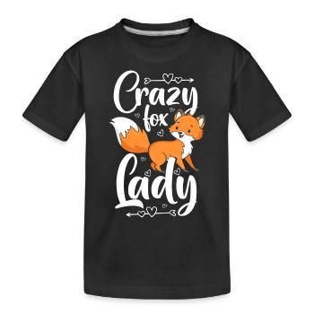 Fox Foxes - Kids' Premium Organic T-Shirt - black - Front