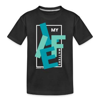 Mein Leben zählt - Christian Clothing - Kinder Premium Bio T-Shirt - Schwarz - Vorne