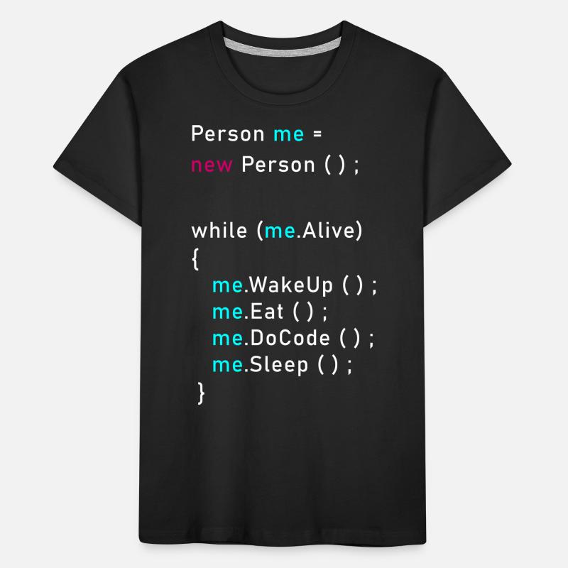 Personne moi = nouvelle personne (); Code de programmation Java T-shirt bio Premium Enfant