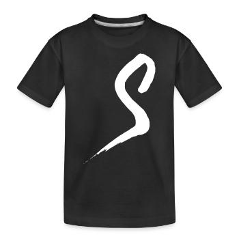 Trendy Cool Stylisch S Buchstabe - Kinder Premium Bio T-Shirt - Schwarz - Vorne