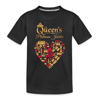 Britisches Königin-Platin-Jubiläum 70 Jahre - Kinder Premium Bio T-Shirt - Schwarz - Vorne