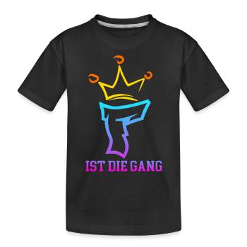Floriankiller007 Unterschrift - Kinder Premium Bio T-Shirt - Schwarz - Vorne