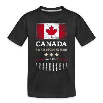 Canada Fahne Kanada Nordamerika Maple Leaf Flagge - Kinder Premium Bio T-Shirt - Schwarz - Vorne