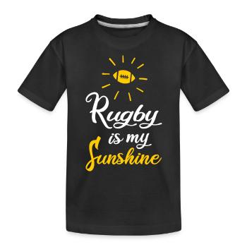 rugby joueur de rugby le rugby est mon soleil - T-shirt bio Premium Enfant - noir - Devant