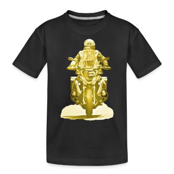 Motorradfahrer gold - Kinder Premium Bio T-Shirt - Schwarz - Vorne