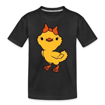 Chick Bow Fille - T-shirt bio Premium Enfant - noir - Devant