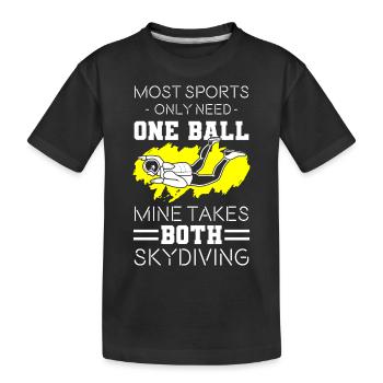 Skidiving Parasailing Springen Flugsport - Kinder Premium Bio T-Shirt - Schwarz - Vorne