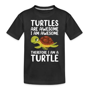 Drôle de tortue de mer Tortue de mer Eau de mer - T-shirt bio Premium Enfant - noir - Devant