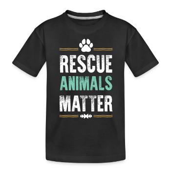 Animals Matter Animal Welfare - Kids' Premium Organic T-Shirt - black - Front