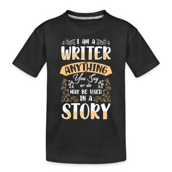 Writers Reading Books - Kids' Premium Organic T-Shirt - black - Front