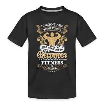 Fitnesstrainer Bankdrücken Training - Kinder Premium Bio T-Shirt - Schwarz - Vorne