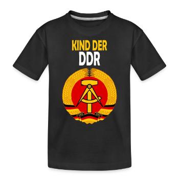 Kind der DDR - Ossi Ostdeutsch Ostdeutschland - Kinder Premium Bio T-Shirt - Schwarz - Vorne