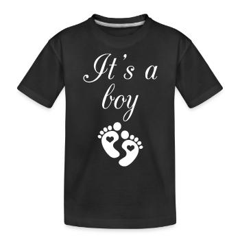 Schwangerschaft Babyparty Babyshower Boy Girl - Kinder Premium Bio T-Shirt - Schwarz - Vorne